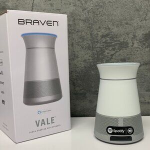 Braven Vale alexa enabled wifi speaker - White/Grey